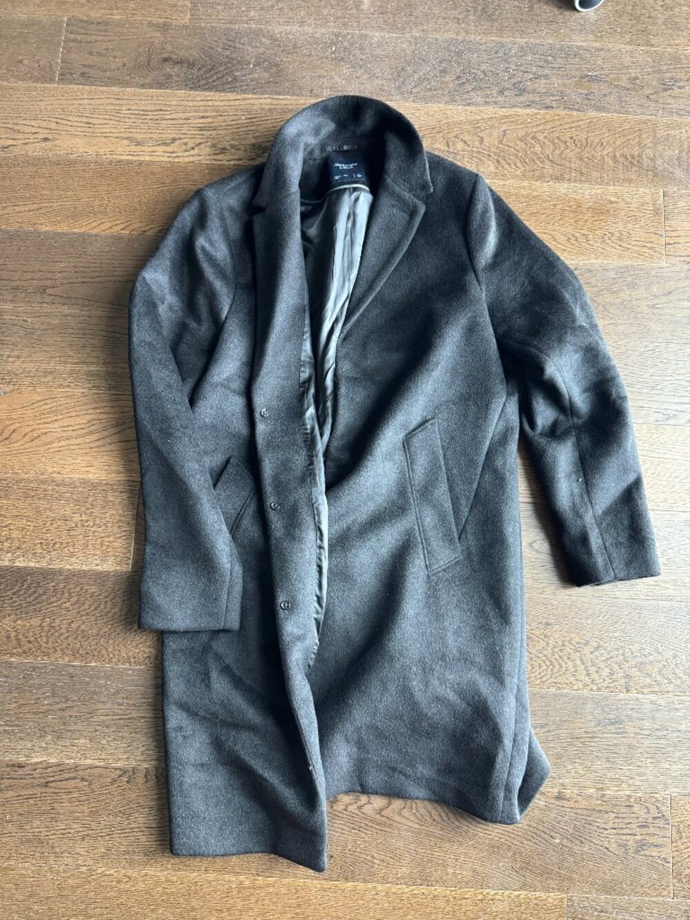 Charcoal Abercrombie & Fitch coat Size large